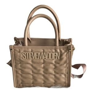 Steve Madden Beige Quilted Tote/Crossbody